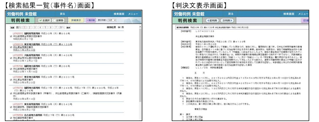 労働判例索引検索、操作手順