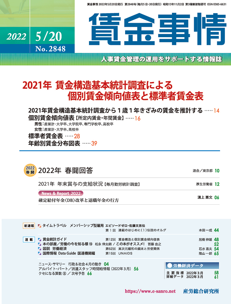 賃金事情 2022年5月20日号